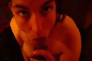 Brunette European honey gives me oral-service on POV livecam movie