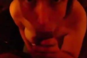 Brunette European honey gives me oral-service on POV livecam movie