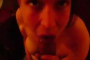 Brunette European honey gives me oral-service on POV livecam movie