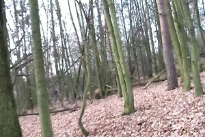 Pale skinned non-professional sweetheart plays with her pink cum-hole outdoor