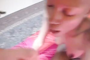 Shaved ebony cum-hole of my wife drilled and her throat filled up