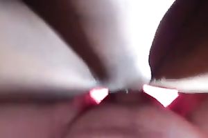 Shaved ebony cum-hole of my wife drilled and her throat filled up