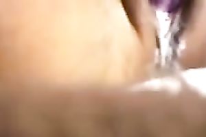 Big purple dildo makes my tight Australian wet crack soak with spunk