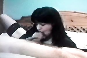 Just a skanky dark brown milf hooker engulfing my tool on livecam