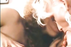 Slutty and ribald dark brown and golden-haired have pleasure with guy