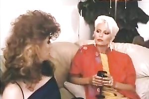 Slutty and ribald dark brown and golden-haired have pleasure with guy