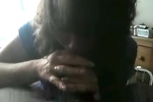 Mature white slutty wife engulfing biggest dark knob deepthroat