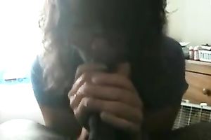 Mature white slutty wife engulfing biggest dark knob deepthroat