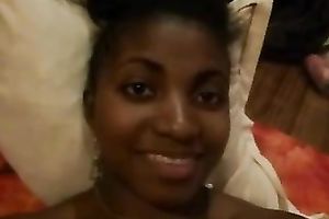 Beautiful dark white wife engulfing my jock with fun in POV