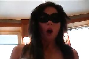 Hot dark brown mother I'd like to fuck in sunglasses gave my buddy's large chubby rod a BJ