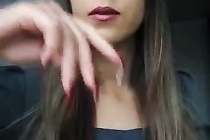 Sexy Married slut with supplementary lengthy nails smokin' seductively on cam