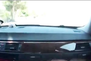 My smoking sexy redhead girlfriend sucks and rides my dong in car