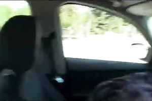 My smoking sexy redhead girlfriend sucks and rides my dong in car