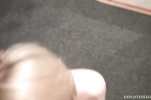 Sweet blond girlfriend likes pleasant her chap on her knees