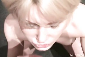 Sweet blond girlfriend likes pleasant her chap on her knees