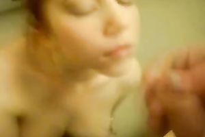 Beautiful and skanky college hottie got facial for blowjob