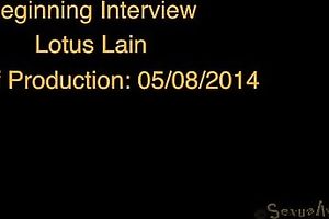 Playful and happy dark housewife gagged and chained on the wooden box