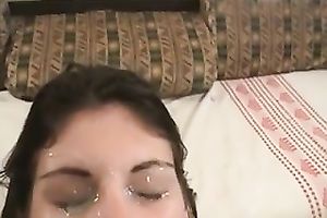 Thirsty mother I'd like to fuck engulfing large dong balls unfathomable in the washroom