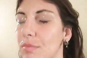 Thirsty mother I'd like to fuck engulfing large dong balls unfathomable in the washroom