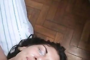 Thirsty mother I'd like to fuck engulfing large dong balls unfathomable in the washroom