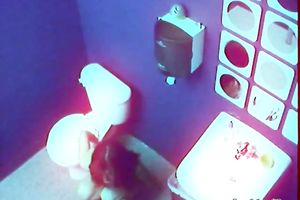 Sizzling hawt dark brown cheating wife in the public baths on security webcam