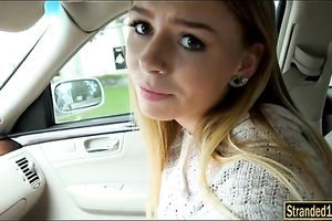 Pretty legal age teenager hitchhikes and fucked precious in the backseat