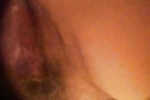 My milf slutty wife flashes her bushy snapper and pleases herself