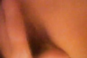 My milf slutty wife flashes her bushy snapper and pleases herself