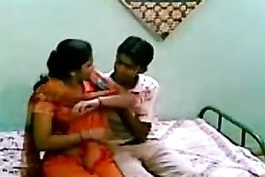 Watching an Indian dilettante pair on web camera having sex