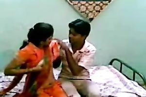 Watching an Indian dilettante pair on web camera having sex