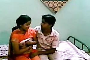 Watching an Indian dilettante pair on web camera having sex