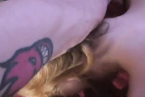 Brown-haired beauty and her paramour have a fun having blow job sex