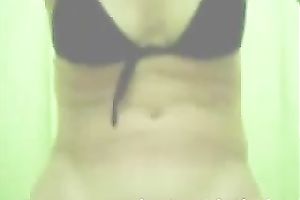 A large hairless snatch of my French slender babe on POV webcam