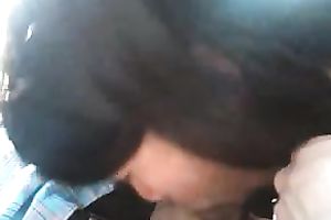 Beautiful Taiwanese coworker chick gives me oral-sex in car