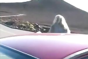 Large and hawt tit GF of mine finger copulates her self in the car