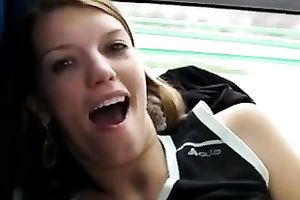 Blonde hawt milf playgirl masturbated in the bus full of people
