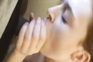 Sweet and nasty white legal age teenager is eager to eat beefy dark cock