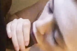 Sweet and nasty white legal age teenager is eager to eat beefy dark cock