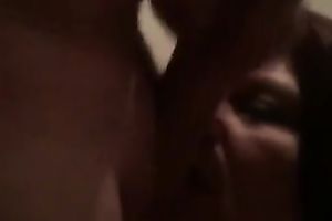 Cute natural brunette hair babe is greater quantity than willing to engulf my prick