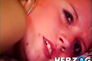 Wild and skanky golden-haired sucks dong and rims the unshaved anus