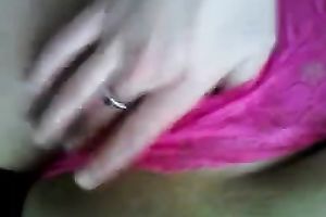 Amateur dirty slut wife put away her pink pants and masturbates vagina