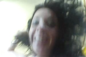 Restless white playgirl satisfies herself with a brown ramrod of her fuck ally