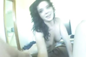 Restless white playgirl satisfies herself with a brown ramrod of her fuck ally