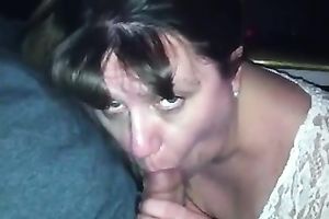 Brownhead mommy sucking large pecker deepthroat in non-professional episode