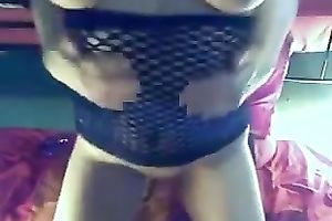 Bootyful concupiscent light haired cam nympho in nylons went solo for me