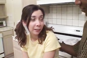 Cock crazed nympho takes dark penis up her shaggy pussy