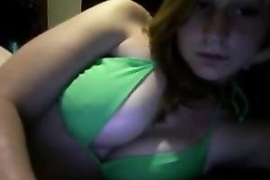 Chubby white teen whore plays with her snatch and licks her nipps