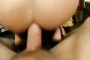 Luscious girlfriend takes my biggest shlong up her constricted asshole on top