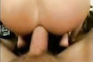 Luscious girlfriend takes my biggest shlong up her constricted asshole on top