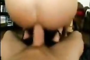 Luscious girlfriend takes my biggest shlong up her constricted asshole on top